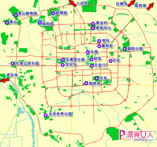  北京景点分布图 北京一日游最佳景点